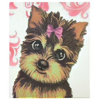 Купить Алмазная мозаика 21х25см. в ООР упаковке "Собачка с бантиком" оптом